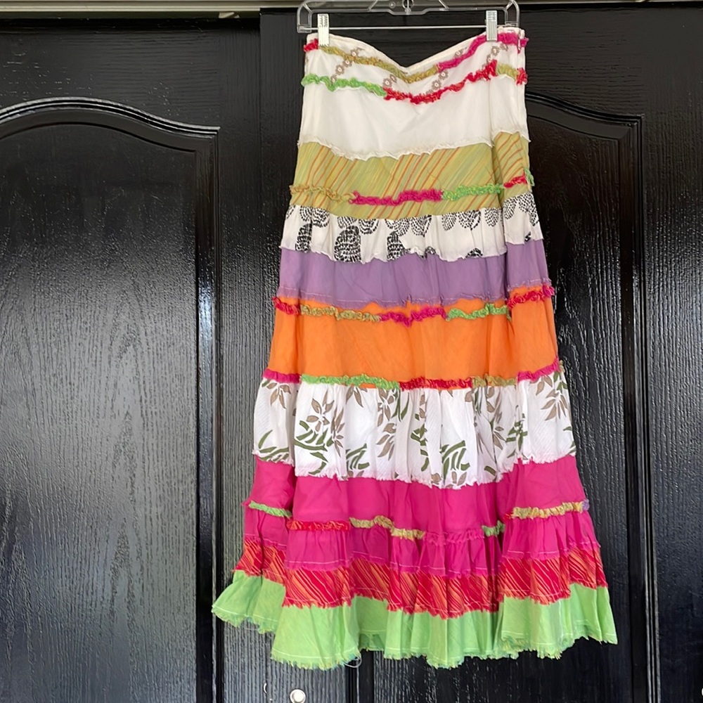52 Weekends Full Multi colored peasant skirt